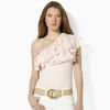 Ralph Lauren Blue Label Olivia Oneshoulder Ruffle Top in Pink (pale pink) - Lyst