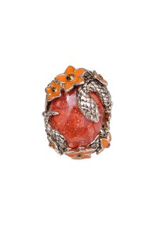 Roberto Cavalli Snake and Flower Ring - Lyst