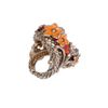 Roberto Cavalli Snake and Flower Ring in Orange (snake) - Lyst