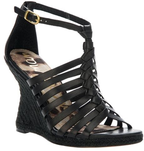 Sam Edelman Annabel Wedge Sandal in Black - Lyst