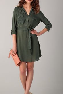 Splendid V Neck Shirt-Dress - Lyst