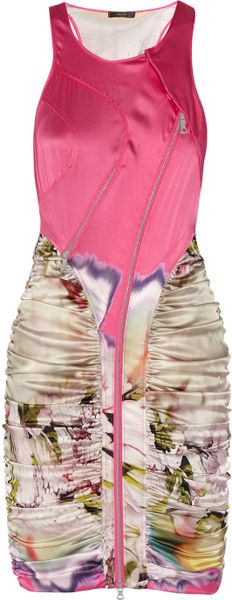 Vera Wang Printed Stretch Silksatin Dress in Multicolor (multicolored) - Lyst