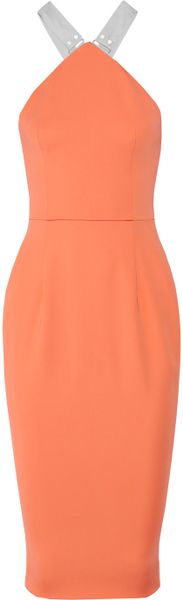 Victoria Beckham Stretchcrepe Dress in Orange (gray) - Lyst