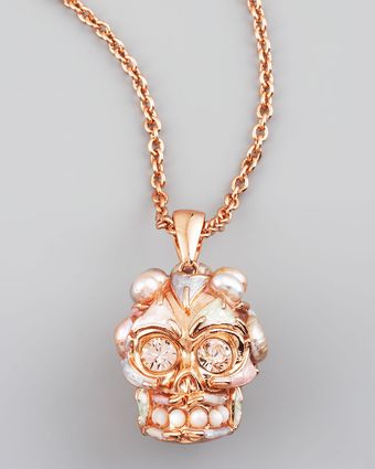  Pearl Skull Pendant Necklace 