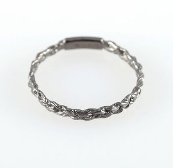 Ayako Kanari Magnitude Plait Thin Ring Black - Lyst