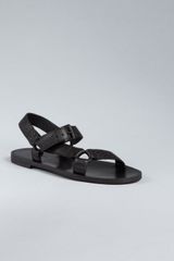 Bottega Veneta Black Leather Buckle Sandals