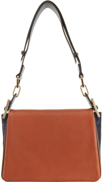 Chloé ColorBlock Jade Shoulder Bag in Brown (navy) - Lyst