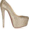 Christian Louboutin Daffodile 160 Crystalembellished Suede Pumps in Gold (silver) - Lyst