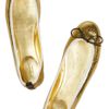 Gucci Metallic Leather Ballet Flats in Gold - Lyst