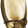 Gucci Metallic Leather Ballet Flats in Gold - Lyst
