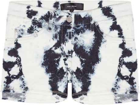 Isabel Marant Irox Tiedyed Stretchdenim Shorts in Blue (denim) - Lyst
