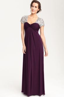 Js Boutique Sequin Trim Jersey Gown - Lyst