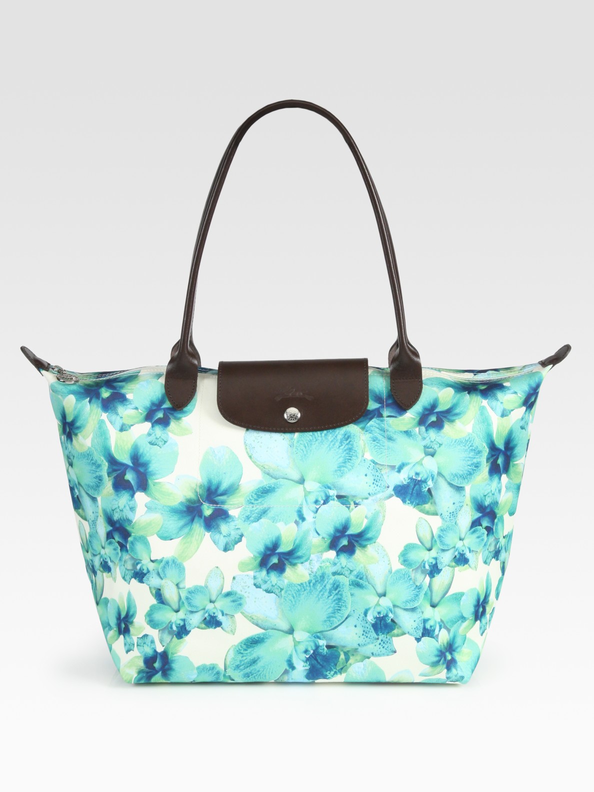 Longchamp Orchideal Canvas Leather Shoulder Bag in Blue (aqua) | Lyst