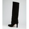 Manolo Blahnik Black Suede Slip On Khomo Tall Boots in Black - Lyst