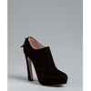 Miu Miu Black Suede Zip Back Platform Booties in Black - Lyst