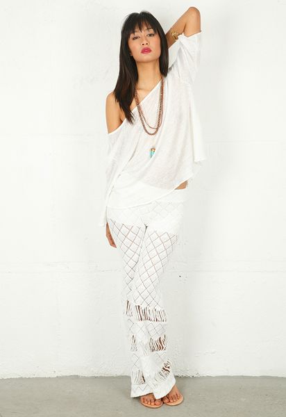 Nightcap Clothing Diamond Crochet Bell Bottom In 2 Colors in White - Lyst