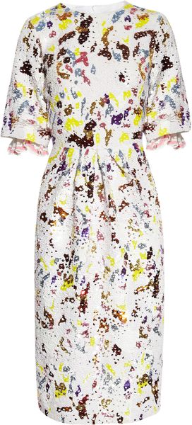 Preen Matilda Sequined Jacquard Dress in White - Lyst