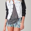 Rag & Bone The Jean Jacket W Leather Sleeves in Blue - Lyst