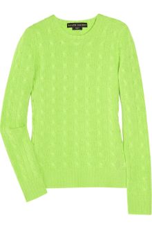 Ralph Lauren Black Label Cableknit Cashmere Sweater - Lyst