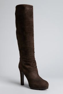 Yves Saint Laurent Chocolate Suede Passy 90 Slipon Boots - Lyst