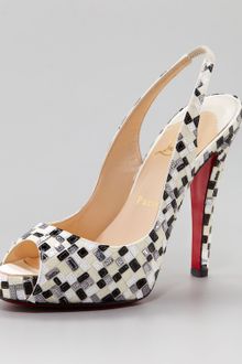 Christian Louboutin No Prive Mosaic Slingback Pump White - Lyst