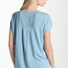 Eileen Fisher Box Pleat Linen Jersey Tee in Blue (bayberry) - Lyst