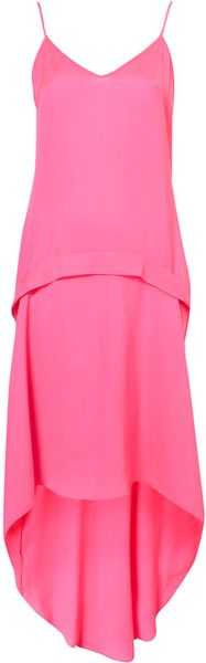 Topshop Fluro Dip Hem Dress - Lyst