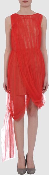 Vera Wang Short Dresses in Red - Lyst