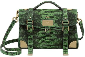 Mulberry Grass Green Lizard Print Leather Travel Day Bag - Lyst