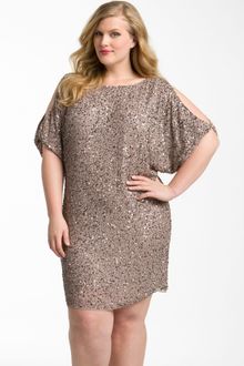 Aidan Mattox Cold Shoulder Sequin Dress - Lyst