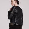 Balmain Raffia Motorcycle Jacket in Black - Lyst