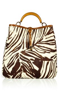 Ferragamo Tan Printed Ceyla Bag - Lyst