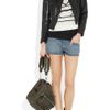 Maje Lemmy Cropped Fringed Leather Jacket in Black - Lyst