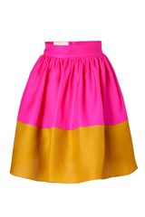 Roksanda Ilincic Hot Pink and Mustard Silk Organza Full Skirt