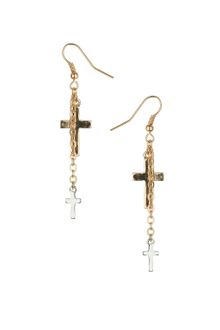 Topshop Cross On Chain Drop Earrings - Lyst