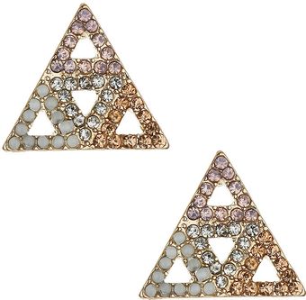 Topshop Encrusted Mini Triangle Earrin - Lyst