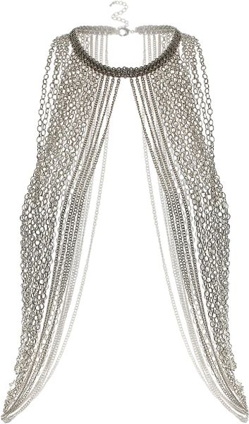 Topshop Maximums Body Chain Necklace in Silver - Lyst