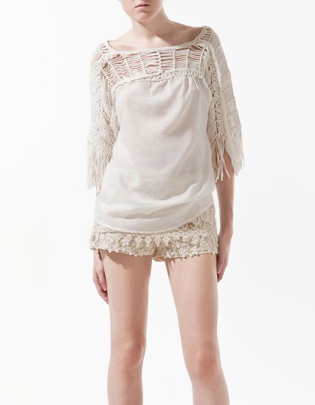 Zara Cords Top in Beige (ecru) - Lyst