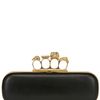 Alexander Mcqueen Skull Knuckle Box Leather Clutch in Black - Lyst