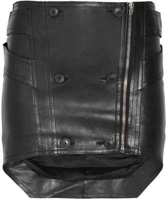 Alexander Wang Leather Mini Skirt - Lyst