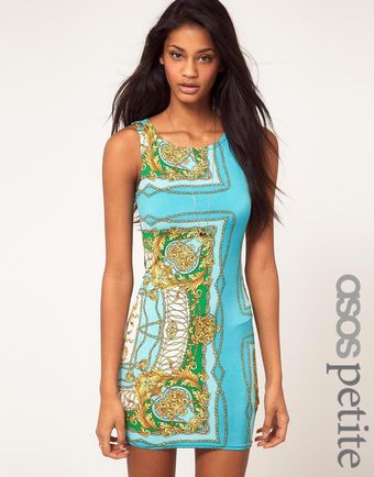 ASOS Collection Asos Petite Exclusive Mini Dress in Scarf Print - Lyst