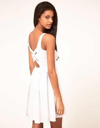 Asos Skater Dress With Cross Back Detail - Lyst