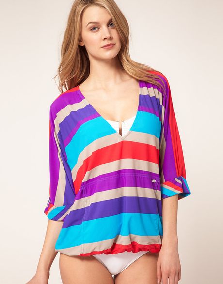 Marc By Marc Jacobs Merida Stripe Beach Cover Up in Multicolor (slategreymulti) - Lyst