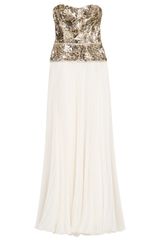 Marchesa Gold Sequin Bodice Gown
