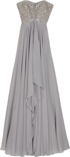 Marchesa Strapless Embroidered Bodice Gown - Lyst