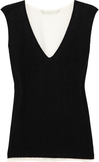  Colorblocked Cashmere and Silk Top 