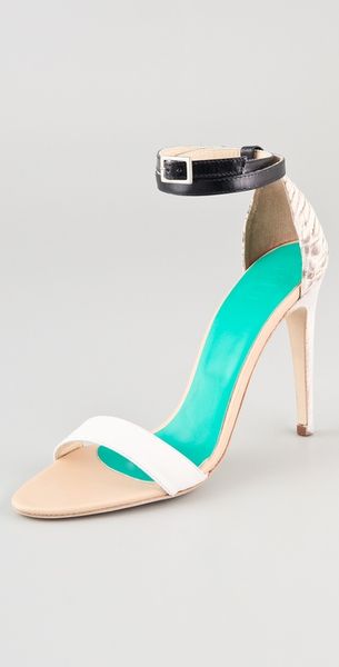 Tibi Amber Snake High Heel Sandals - Lyst