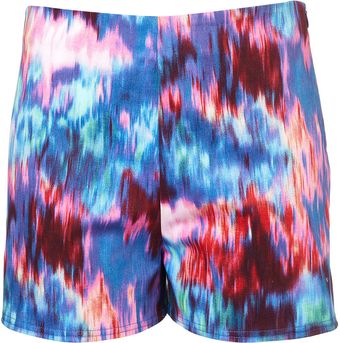 Topshop High Waist Digital Print Shorts - Lyst