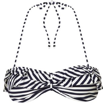 Topshop Navy Stripe Bandeau Bikini Top - Lyst