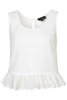 Topshop Lace Peplum Top - Lyst